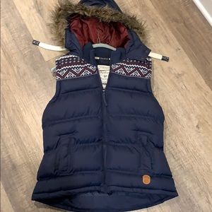 Fur lined hood vest